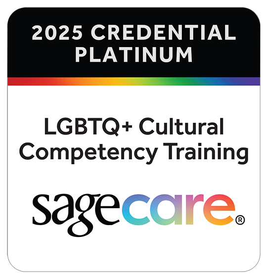 2025 SageCare Platinum Credential for LGBTQIA+ Cultural Competency Training